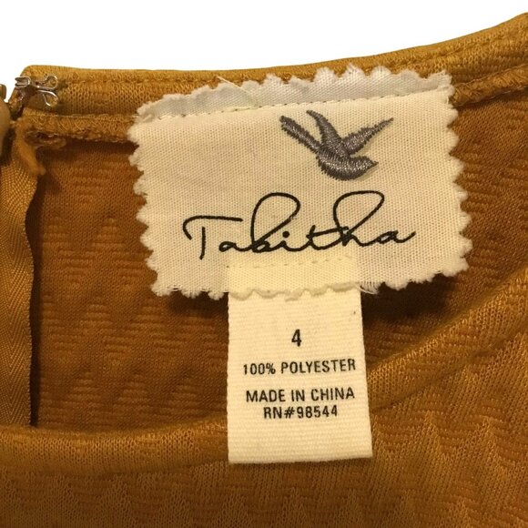Anthropologie Tabitha Mustard Midi WomenDress Chevron Pattern Sleeveless Sz 4 EU - Picture 10 of 10
